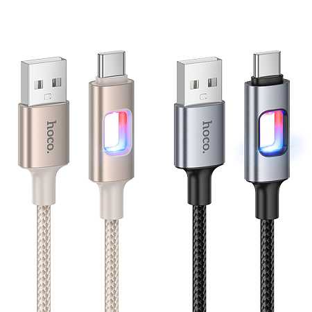 USB Кабель Type-C, HOCO, U144, длина 1.2 метра, цвет золотистый