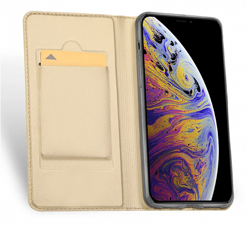 Чехол-книжка для iPhone 11 Pro Max, DU DU, боковой, золотой