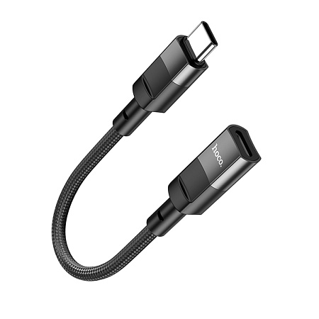 Кабель с Type-C (папа) на Lightning (мама), 0.1 m, HOCO, U107, черный