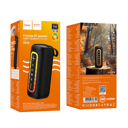 Колонка HC36 Brocade sports BT speaker, HOCO, время работы: 3ч, черный