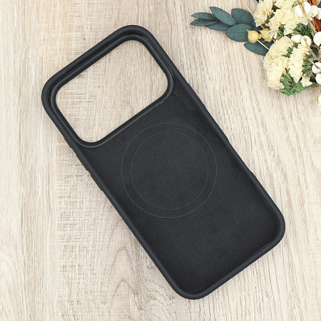 Чехол-накладка для iPhone 17 Pro Max, Silicon Case, магнитный (MagSafe), с дизайном, без лого, X-CASE, черный