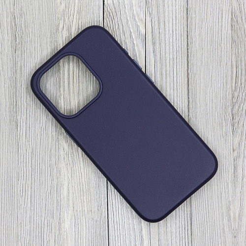 Чехол-накладка для iPhone 15 Pro, экокожа, магнитный (MagSafe), без лого, X-CASE, темно-синий