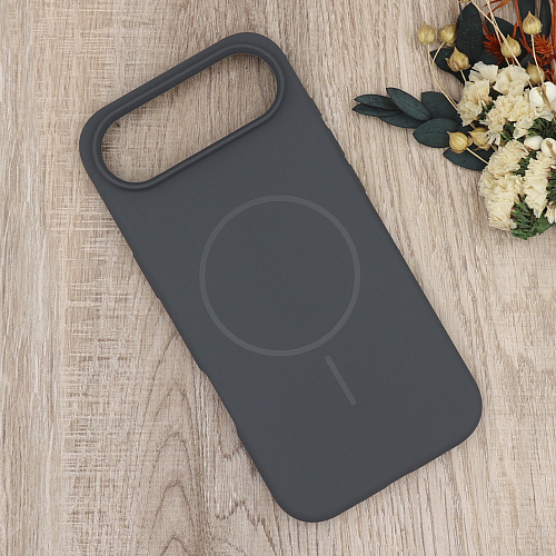 Чехол-накладка для iPhone 17 Air, Silicon Case, магнитный (MagSafe), без лого, X-CASE, угольно-серый