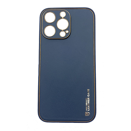 Чехол силиконовый для iPhone 13 Pro (6.1), Graceful Leather series, HOCO, синий