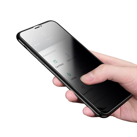 Защитное стекло на iPhone XS Max/11 Pro Max (A13), Shatterproof edges full screen anti-spy, черное