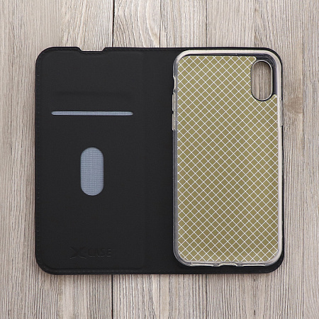 Чехол-книжка для iPhone X/XS, X-CASE, боковой, черный
