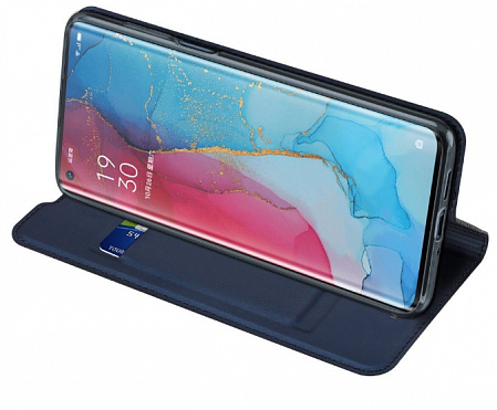 Чехол-книжка для Oppo Reno 3, DU DU, боковой, синий