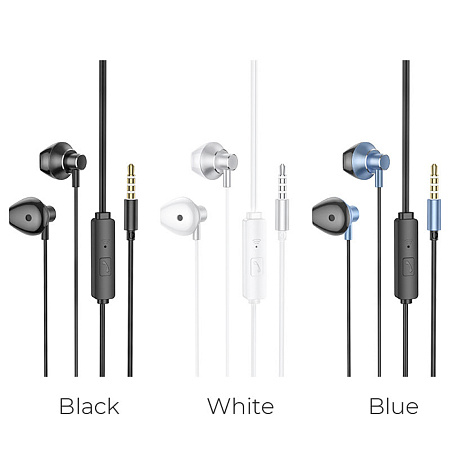 Проводные наушники M75 Belle Universal earphones, HOCO, черные