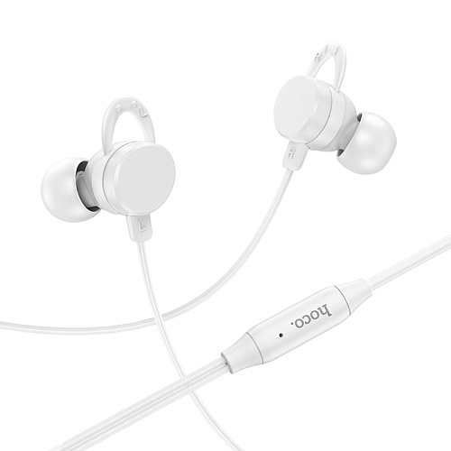 Проводные наушники M103, HOCO, Rhyme universal earphones, вакуумные с микрофоном, белые