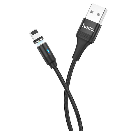 USB дата кабель Lightning, HOCO, U76, магнитный, черный