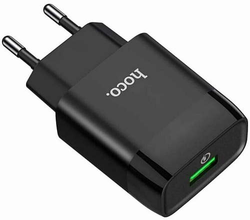 Сетевое зарядное устройство, 1 USB 3.0A (C72Q), HOCO, Micro, черный