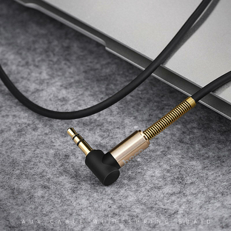 AUX Audio кабель 3,5 мм, UPA02, HOCO, черный, угловой