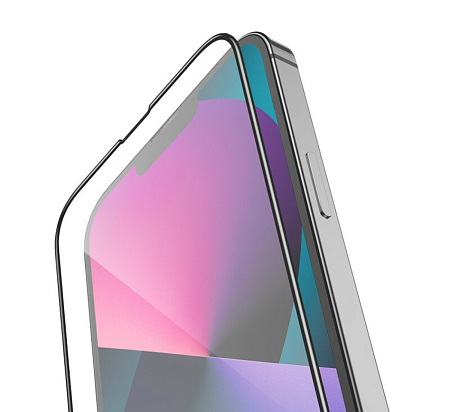 Защитное стекло на iPhone 13 mini (5.4) A12 Plus, HOCO, Nano 3D full screen edges protection tempered glass, черное