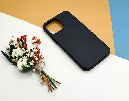 Чехол силиконовый для iPhone 13 Pro Max (6.7), Магнитный (MagSafe), экокожа, X-CASE, черный