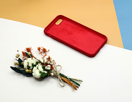 Чехол - накладка для iPhone 7/8/SE (2020), Silicon Case, без лого, бордовый