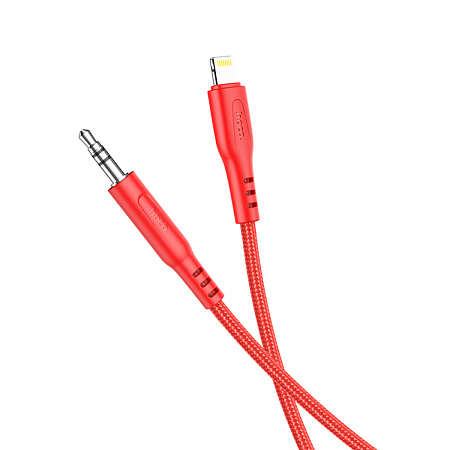AUX Audio кабель 3,5 мм на Lightning, UPA18, HOCO, красный