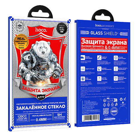 Защитное стекло на iPhone 12 (6.1)/12 Pro (6.1) A777, HOCO, HD, черное