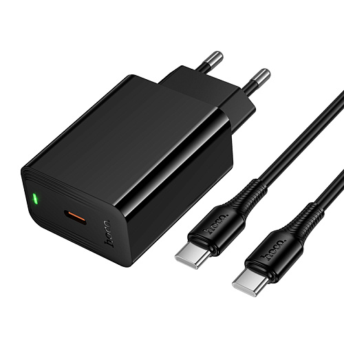 Сетевое зарядное устройство, 1 PD 20W  (CS93A), HOCO, Type-C to Type-C, черный