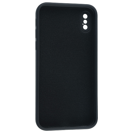 Чехол силиконовый для iPhone X/XS, с микрофиброй внутри, с защитой камеры, X-CASE, черный