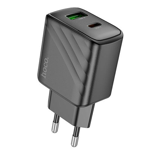 Сетевое зарядное устройство, 1 PD 30W + 1 USB 3.0 QC (CS23A), HOCO, черный