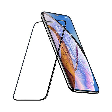 Защитное стекло на iPhone XS Max/11 Pro Max (A27), HOCO, Full-screen anti-static dust-free, черное