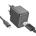 Сетевое зарядное устройство, 1 USB 2.1A (CS11A), HOCO, Lightning, черный