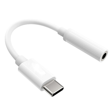 Переходник Type-C на 3,5mm Jack, MH-CM20, со шнуром, музыка+разговор+регулировка громкости, совместим с Ipad Pro, белый