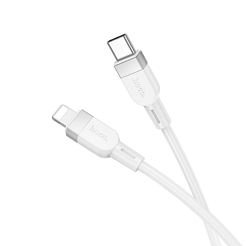 Кабель Lightning to Type-C (PD), HOCO, X109, 1м, силиконовый, белый