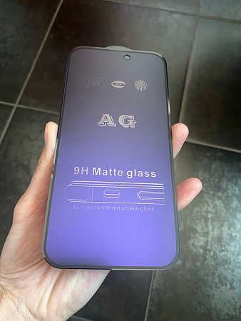Защитное стекло на iPhone 15 Plus/16 Plus, Anti-blue ray матовый черный, X-CASE