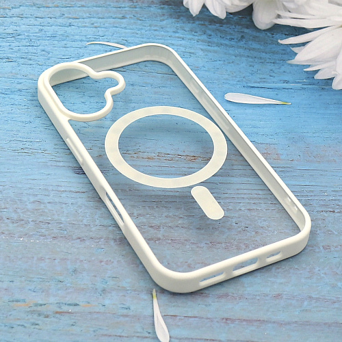 Чехол силиконовый для iPhone 16 Plus, Магнитный (MagSafe), X-CASE, белый