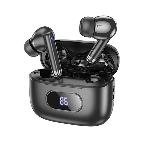 Беспроводные наушники EQ2 Plus, HOCO, вакуумные, с дисплеем, черный