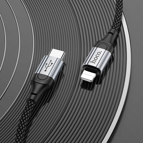 Кабель Lightning to Type-C (PD), HOCO, X102, 1M, черный