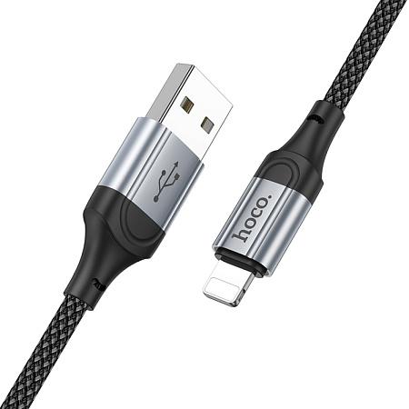 USB дата кабель Lightning, HOCO, X102, 1M, черный