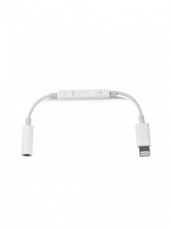 Переходник Lightning to наушники Jack, MH020, с bluetooth, музыка+разговор+кнопки регулировки громкости, белый