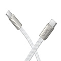 Кабель Type-C на Type-C, HOCO, X125, плетеный плоский, 1м, 60W, белый