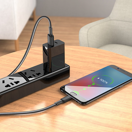 USB Кабель Micro, HOCO, X69, 1м, черный с белым