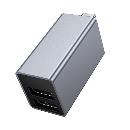USB Хаб (HB54A) c 1 Type-C на 1 USB 3.0 + 2 USB 2.0, HOCO, без провода, серый