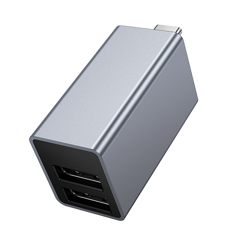 USB Хаб (HB54A) c 1 Type-C на 1 USB 3.0 + 2 USB 2.0, HOCO, без провода, серый