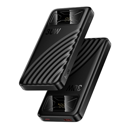 Универсальный Доп. Аккумулятор 10000mAh, Q42, HOCO, 1 PD 30W+1 USB 22.5W, ультра тонкий, черный