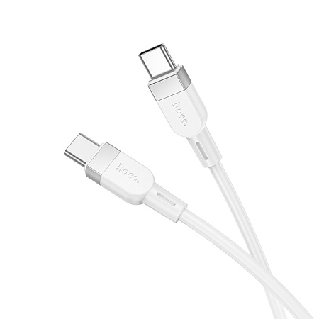 Кабель Type-C на Type-C, HOCO, X109, силиконовый, 1м, 60W, белый