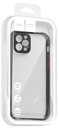 Чехол силиконовый для iPhone 13 Pro Max (6.7), Shining series, HOCO, прозрачный с черным