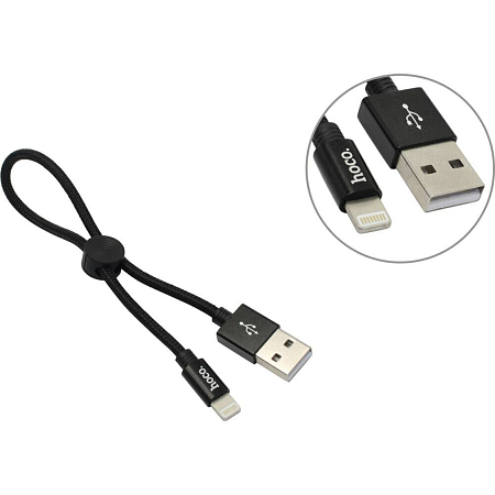 USB дата кабель Lightning, HOCO, X35, 25 см, черный