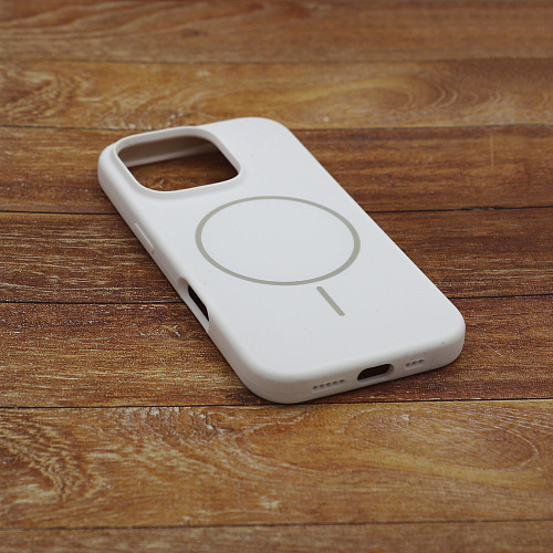 Чехол-накладка для iPhone 16 Pro Max, Silicon Case, магнитный (MagSafe), без лого, X-CASE, белый