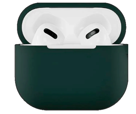 Чехол силиконовый для Airpods 3 case, X-CASE, темно-зеленый (Blackish green)