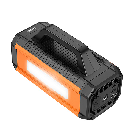 Универсальный Доп. Аккумулятор 10000mAh, QS4, HOCO,12V(запуск двигателя авто)+1USB (5V/2A)+компрессор+фонарик, черный