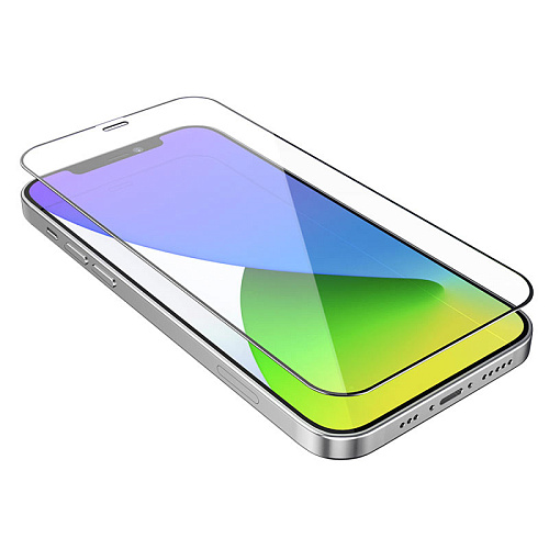 Защитное стекло на iPhone 13 Pro Max (6.7)/14 Plus, G1, HOCO, Flash attach full screen silk screen, черное