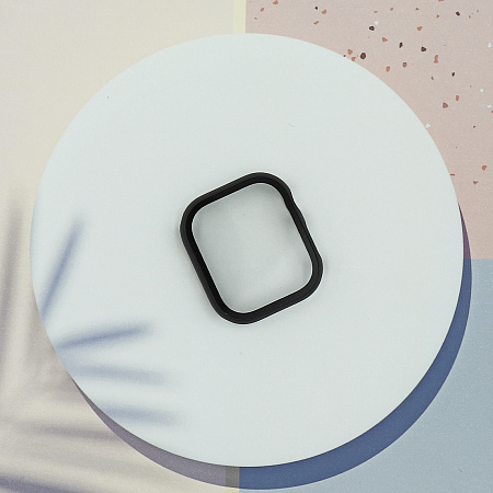 Защитное стекло с чехлом для Apple Watch 46mm, ударопрочный, цвет черный