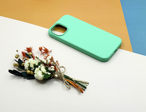 Чехол-накладка для iPhone 14, Silicon Case, без лого, мятный