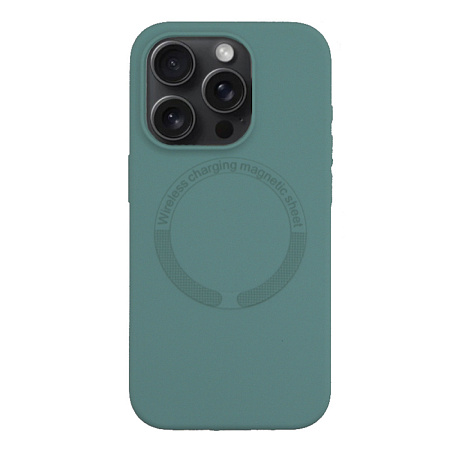 Чехол-накладка для iPhone 15 Pro, Silicon Case, магнитный (MagSafe), без лого, X-CASE, бирюзовый