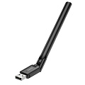 Адаптер WiFi4 USB, HI32, HOCO, антенна, черный